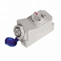 Unizen IP67 16A/400V 4Pins Electrical Industrial Connector-Female Socket with switch & interlock