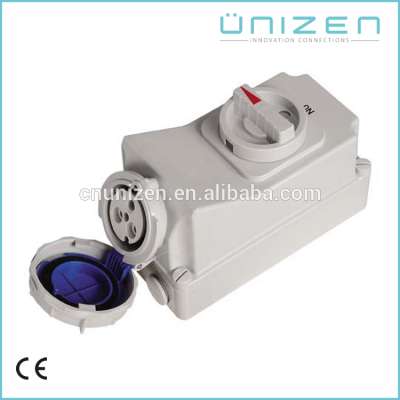 Unizen 16A 230V IP67 Waterproofing Electrical Plug & Socket Connector- Female Socket with switch