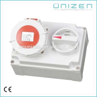 Unizen 16A/400V 5Pins IP67 Waterproof Female Outlet for Industrial connector with switch